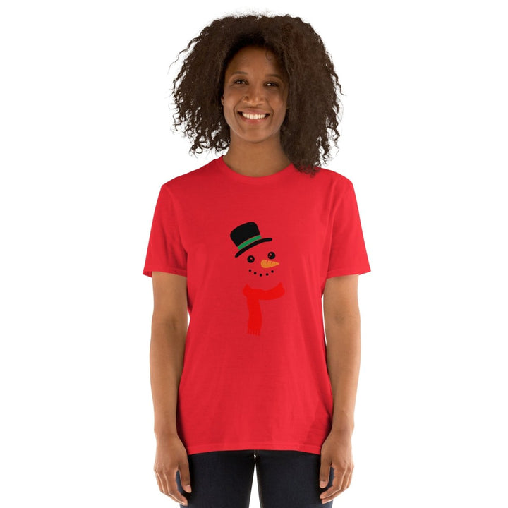 Carrot Nose Snowman Graphic Tee - Red - S - ArtyKoala