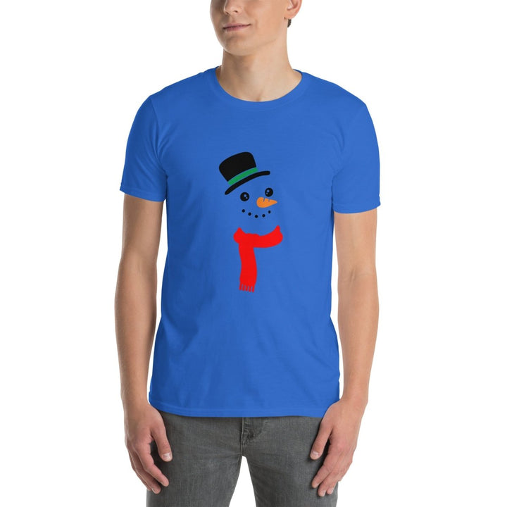 Carrot Nose Snowman Graphic Tee - Royal - S - ArtyKoala