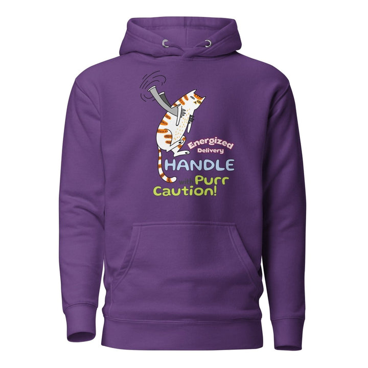 Cat Deliver Graphic Hoodie - Purple - S - ArtyKoala
