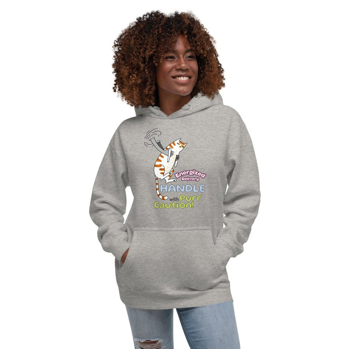 Cat Deliver Graphic Hoodie - Carbon Grey - S - ArtyKoala