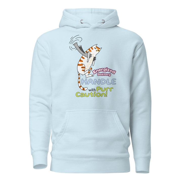 Cat Deliver Graphic Hoodie - Sky Blue - S - ArtyKoala