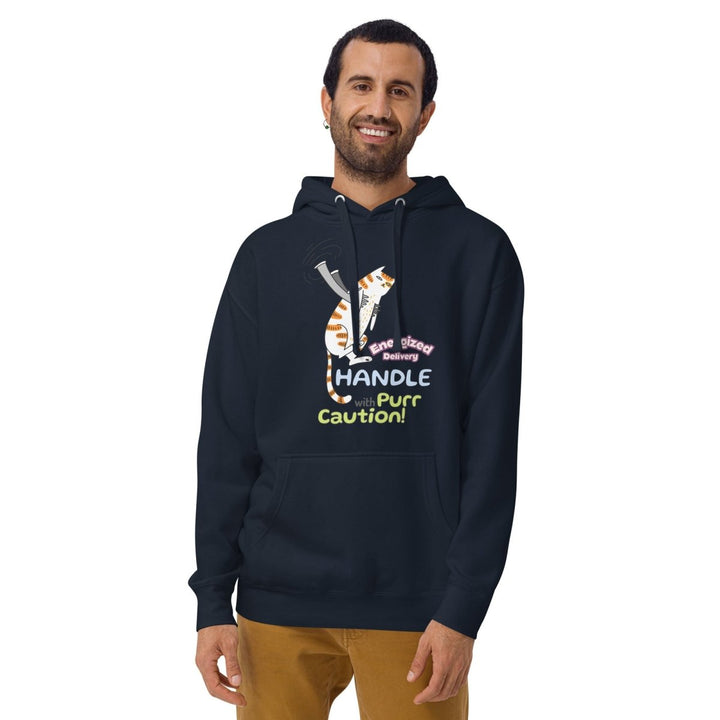 Cat Deliver Graphic Hoodie - White - S - ArtyKoala