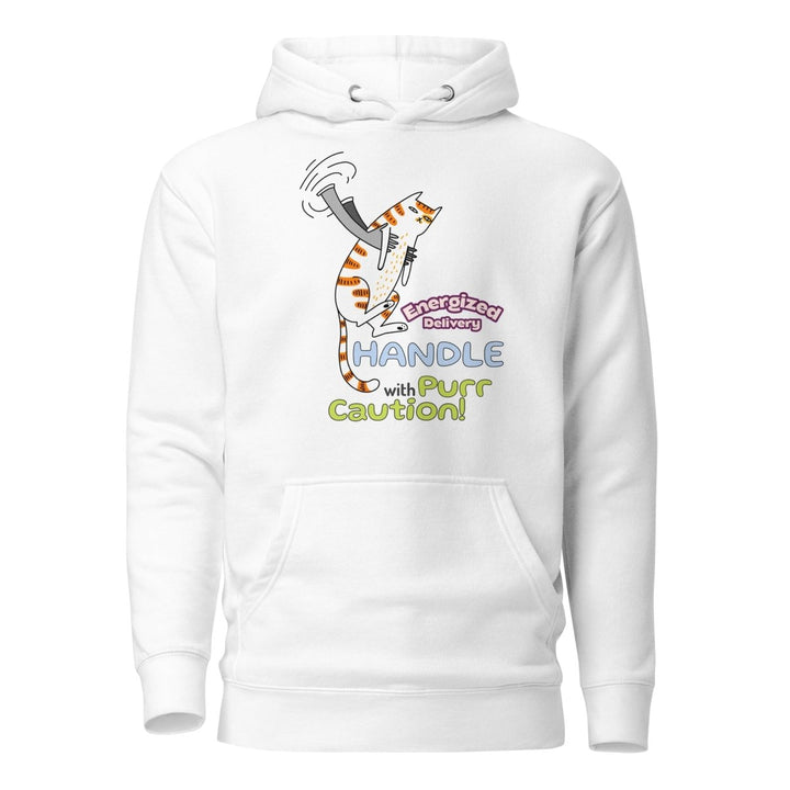 Cat Deliver Graphic Hoodie - White - S - ArtyKoala