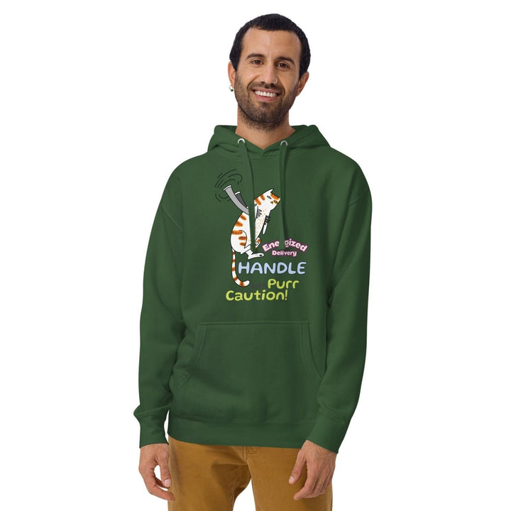 Cat Deliver Graphic Hoodie - White - S - ArtyKoala