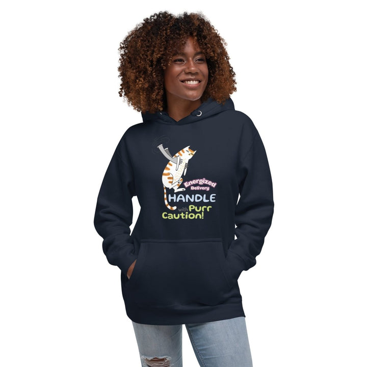 Cat Deliver Graphic Hoodie - Navy Blazer - S - ArtyKoala