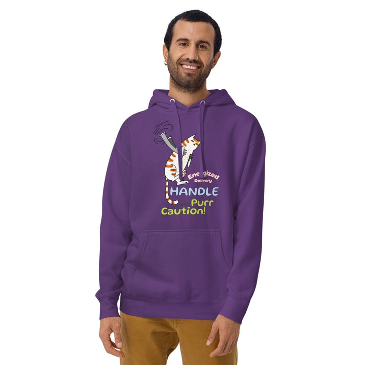 Cat Deliver Graphic Hoodie - White - S - ArtyKoala
