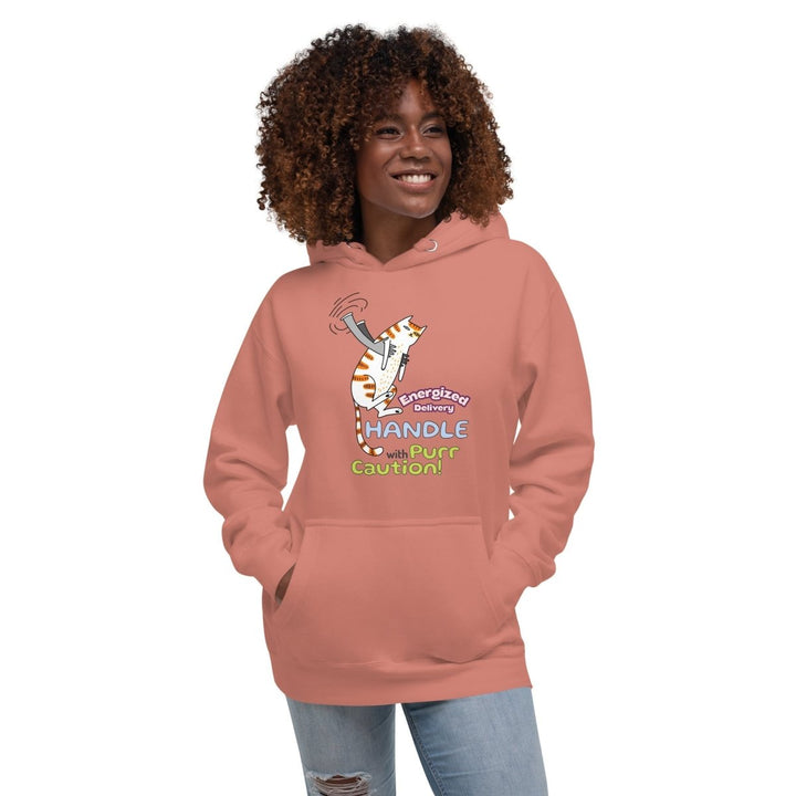 Cat Deliver Graphic Hoodie - Dusty Rose - S - ArtyKoala
