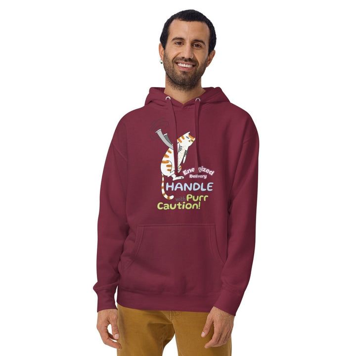 Cat Deliver Graphic Hoodie - White - S - ArtyKoala