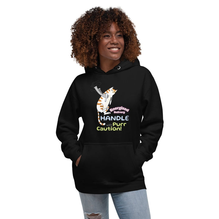 Cat Deliver Graphic Hoodie - Black - S - ArtyKoala