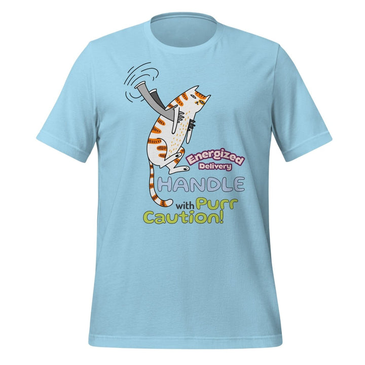 Cat Delivery Graphic Tee - Ocean Blue - S - ArtyKoala