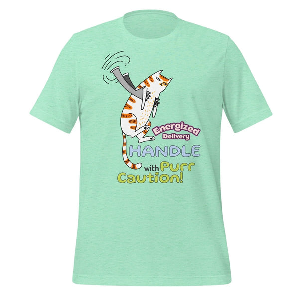 Cat Delivery Graphic Tee - Heather Mint - S - ArtyKoala
