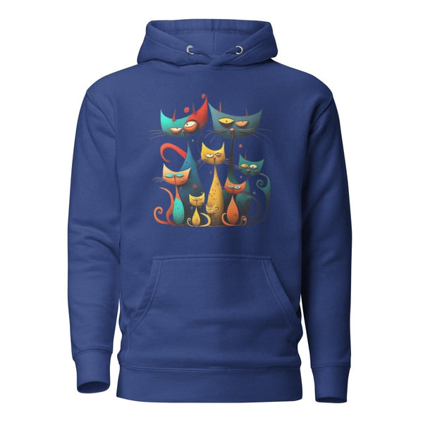 Cat family Graphic Hoodie - Team Royal - S - ArtyKoala