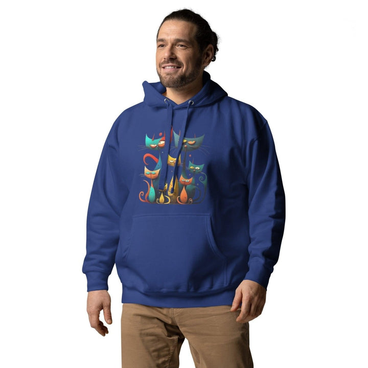 Cat family Graphic Hoodie - Team Royal - S - ArtyKoala
