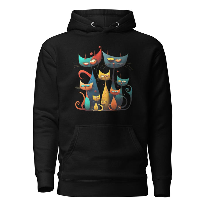 Cat family men hoodie - Black / S - ArtyKoala