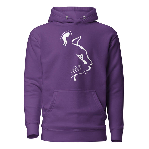 Cat head Woman Hoodie - Purple / S - ArtyKoala