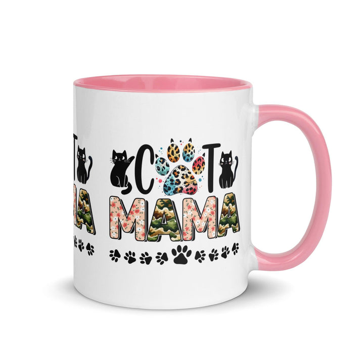 Cat Mama Mug with Color Inside - Pink / 11 oz - ArtyKoala