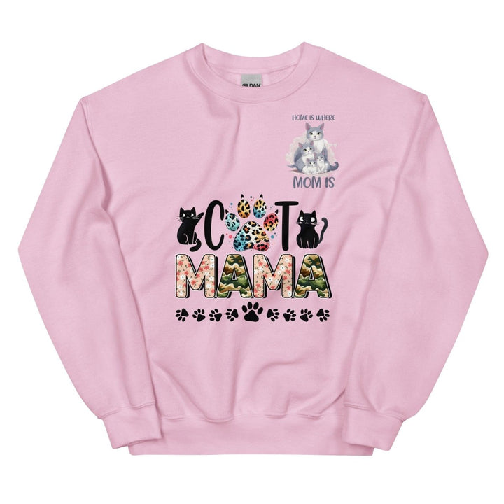 Cat Mama Women Graphic Sweatshirt - Light Pink - S - ArtyKoala