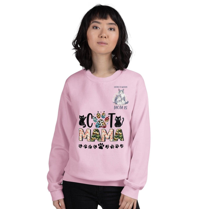Cat Mama Women Graphic Sweatshirt - Light Pink - S - ArtyKoala