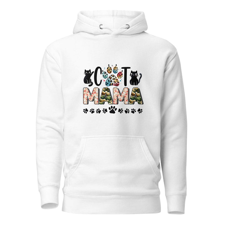 Cat Mama Women Premium Hoodie - White / S - ArtyKoala