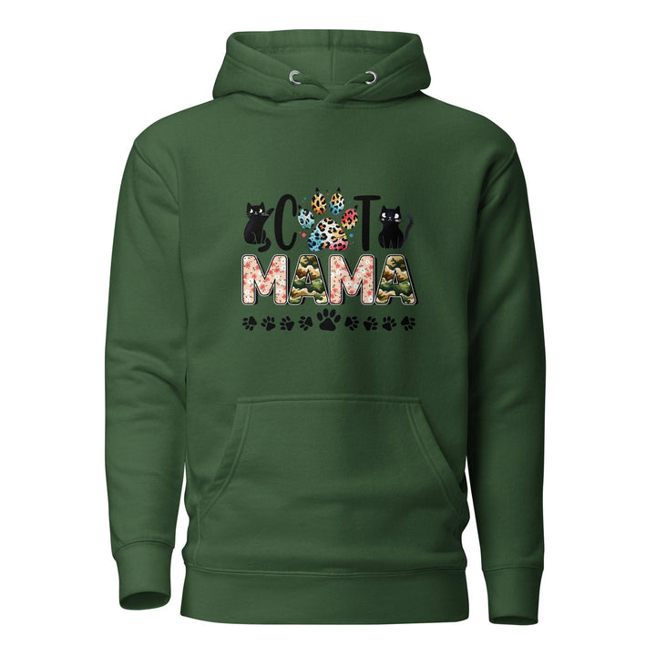 Cat Mama Women Premium Hoodie - Forest Green / S - ArtyKoala