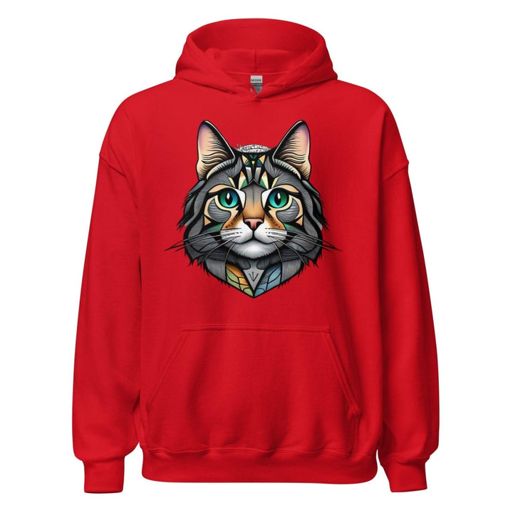 Cat Man Graphic Hoodie - Red - S - ArtyKoala
