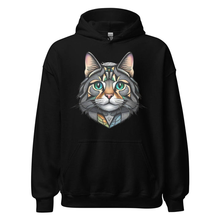 Cat Man Graphic Hoodie - Black - S - ArtyKoala
