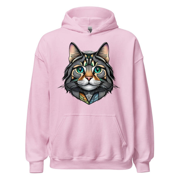 Cat Man Graphic Hoodie - Light Pink - S - ArtyKoala