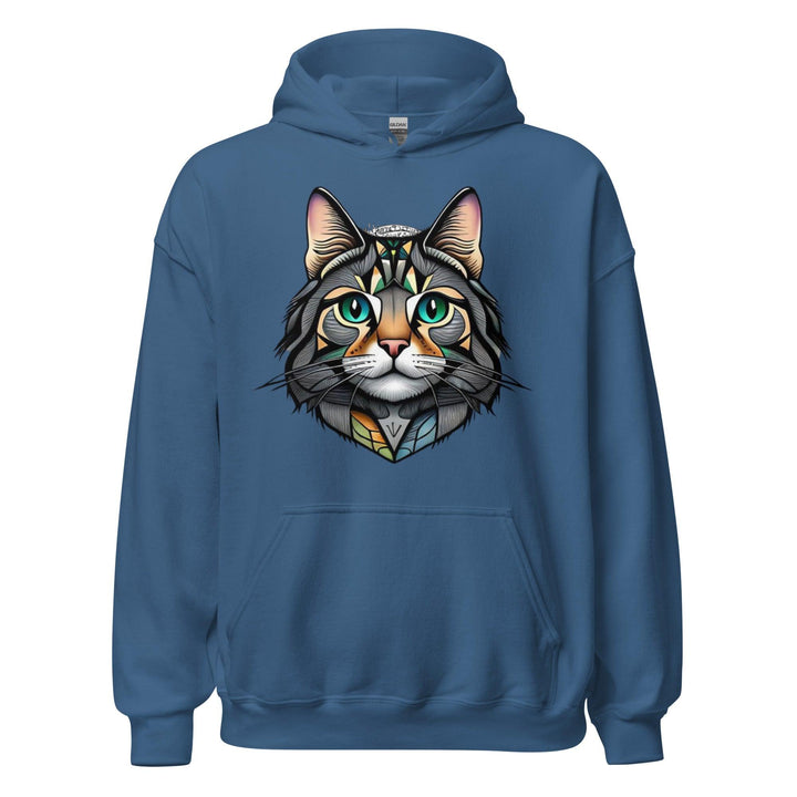 Cat Man Hoodie - Indigo Blue / S - ArtyKoala