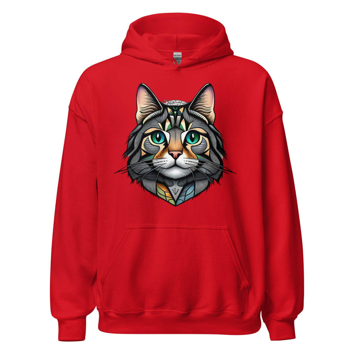 Cat Man Hoodie - Red / S - ArtyKoala