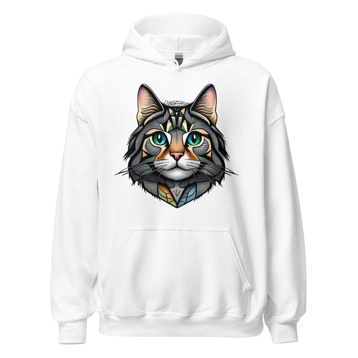 Cat Man Hoodie - White / S - ArtyKoala