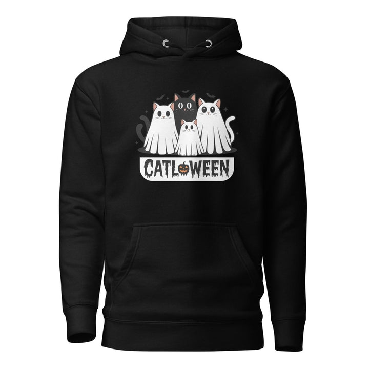 Catloween Graphic Hoodie - Black - S - ArtyKoala