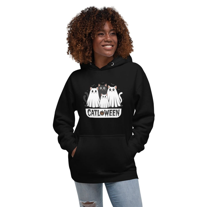 Catloween Graphic Hoodie - Black - S - ArtyKoala