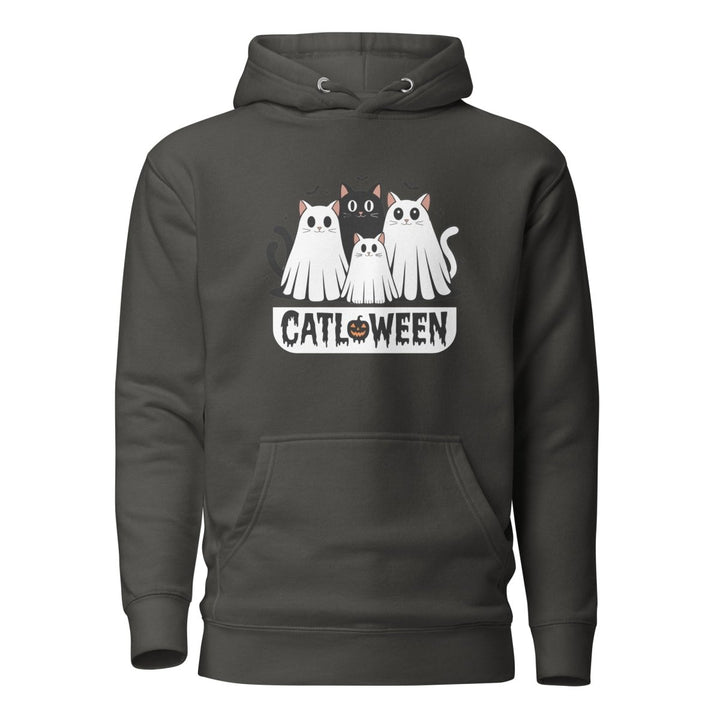 Catloween Graphic Hoodie - Vintage Black - S - ArtyKoala