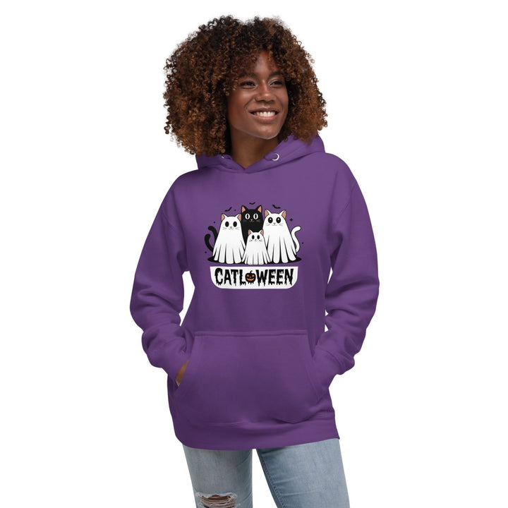 Catloween Graphic Hoodie - Black - S - ArtyKoala