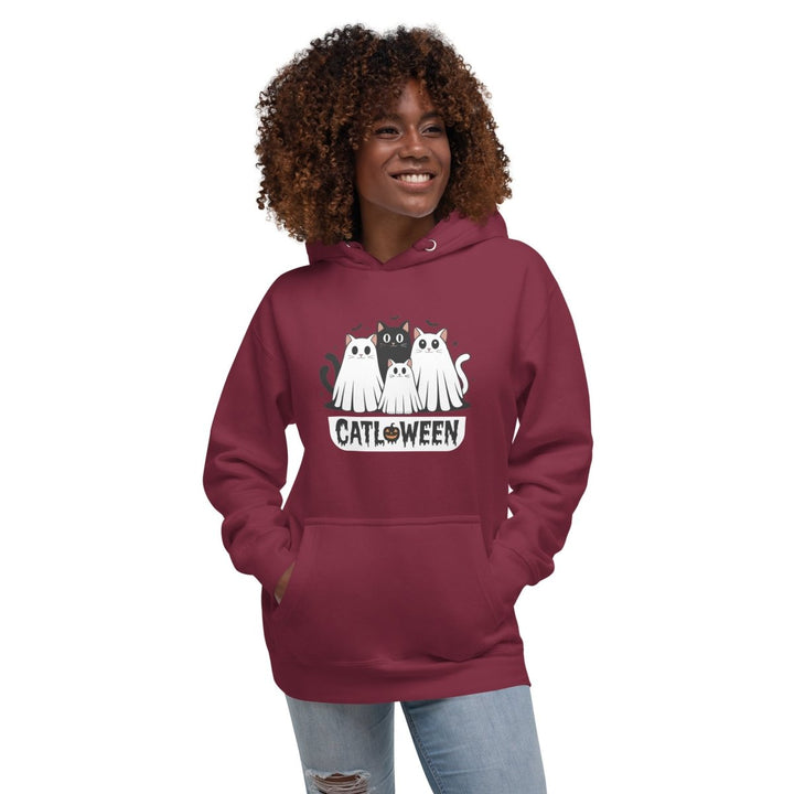Catloween Graphic Hoodie - Black - S - ArtyKoala