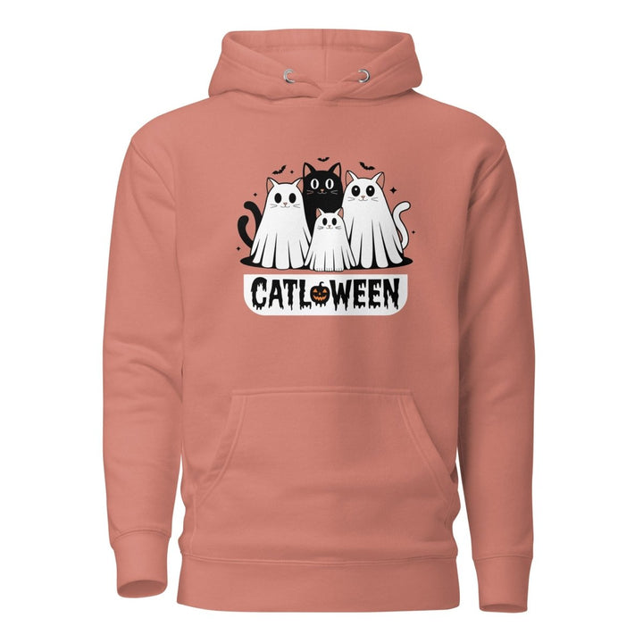Catloween Graphic Hoodie - Dusty Rose - S - ArtyKoala