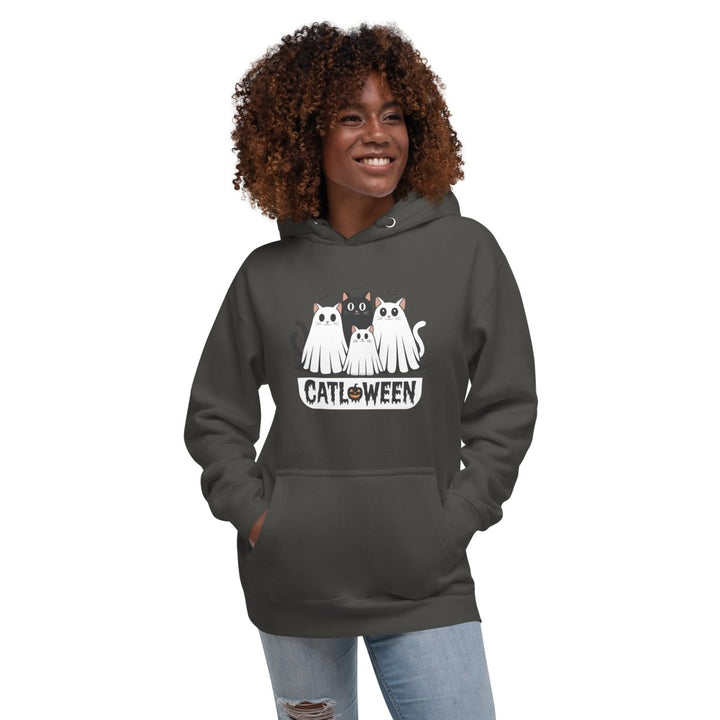 Catloween Graphic Hoodie - Black - S - ArtyKoala