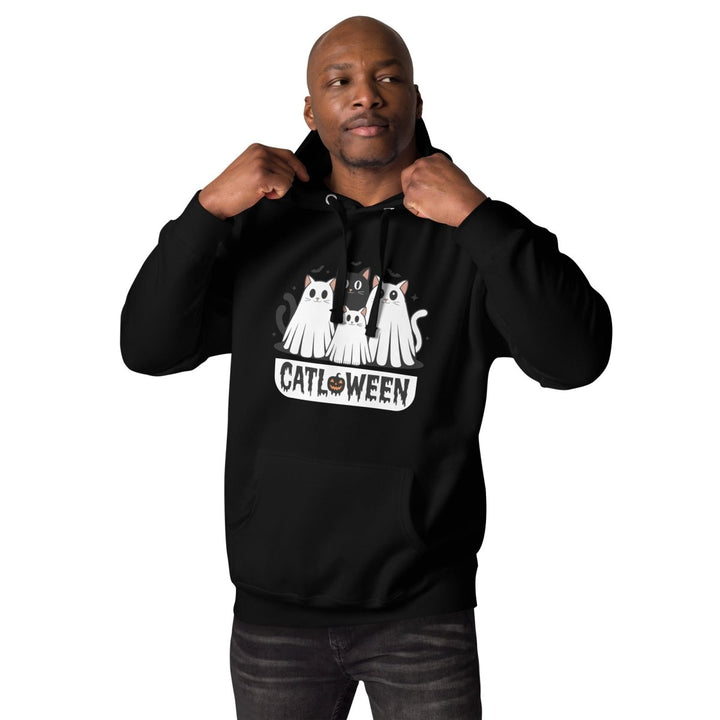 Catloween Graphic Hoodie - Black - S - ArtyKoala