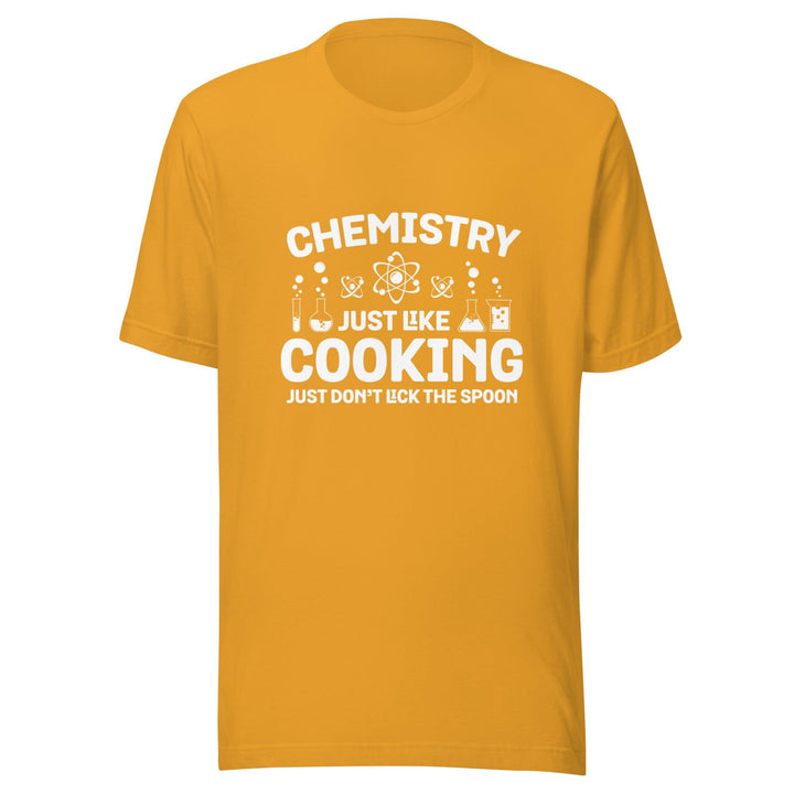 Chemistry Just Like Cooking Man T-Shirt - Mustard / S - ArtyKoala