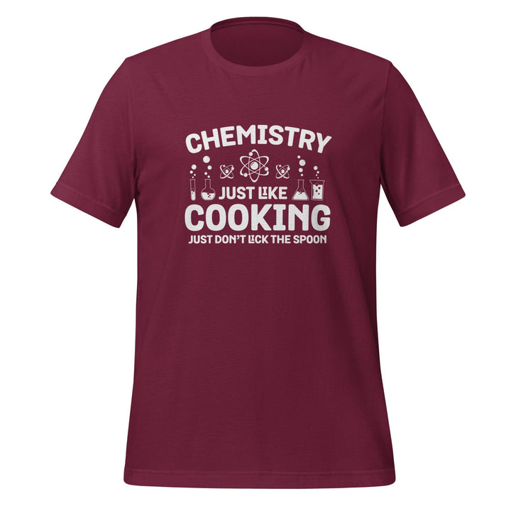 Chemistry Like Cooking Man T-shirt - Maroon / XS - ArtyKoala