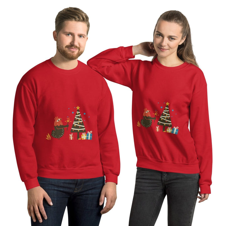 Chicken Christmas Graphic Sweatshirt - White - S - ArtyKoala