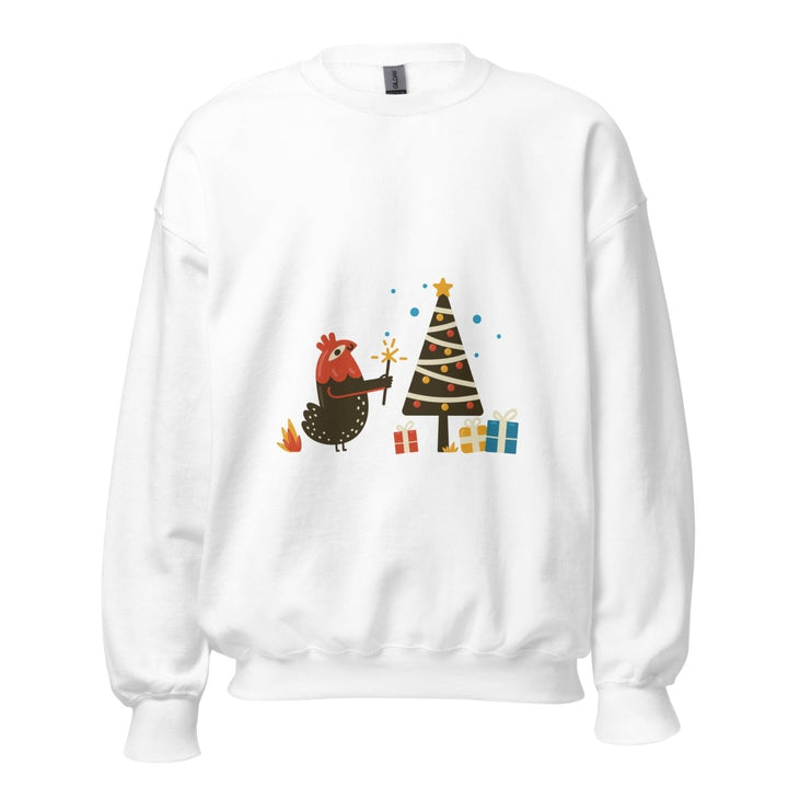 Chicken Christmas Graphic Sweatshirt - White - S - ArtyKoala