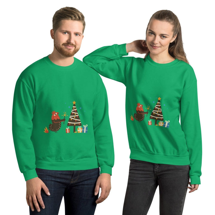Chicken Christmas Graphic Sweatshirt - White - S - ArtyKoala