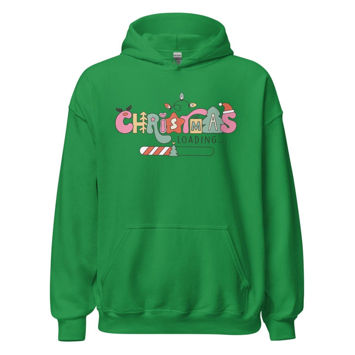 Christmas Loading Graphic Hoodie - Irish Green - S - ArtyKoala
