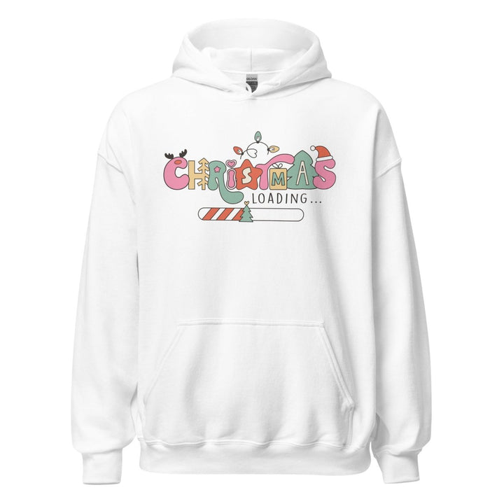 Christmas Loading Graphic Hoodie - White - S - ArtyKoala