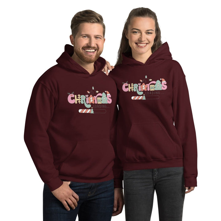 Christmas Loading Graphic Hoodie - White - S - ArtyKoala