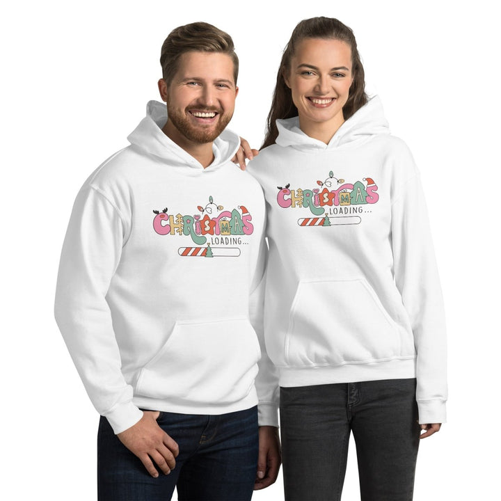 Christmas Loading Graphic Hoodie - White - S - ArtyKoala