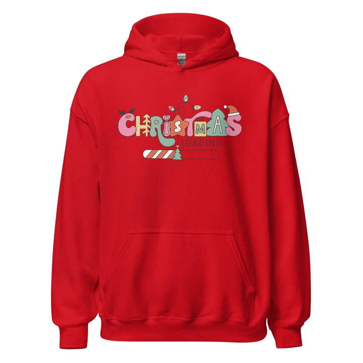 Christmas Loading Graphic Hoodie - Red - S - ArtyKoala