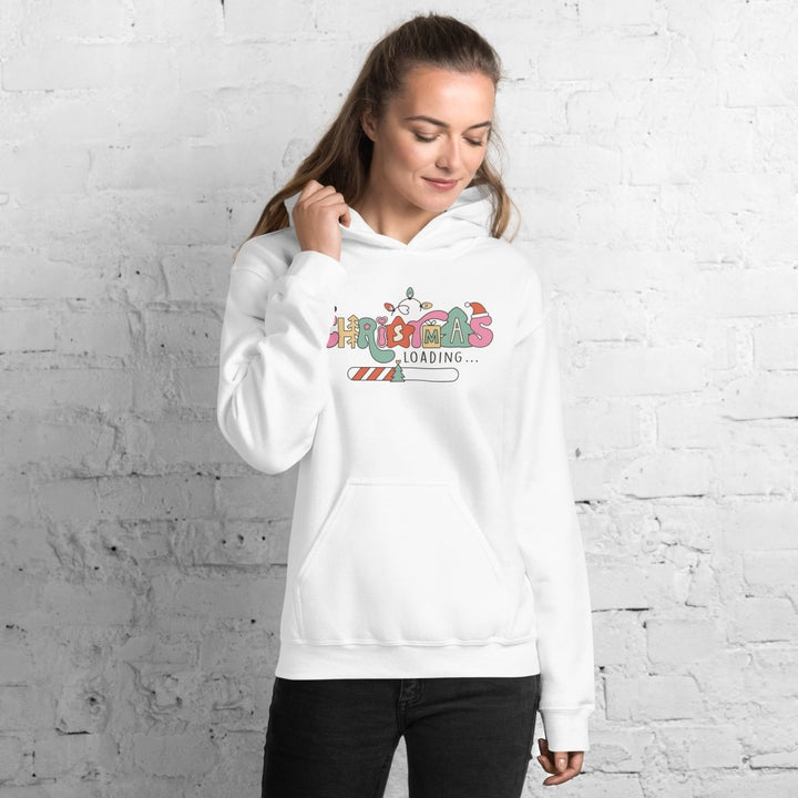 Christmas Loading Graphic Hoodie - White - S - ArtyKoala