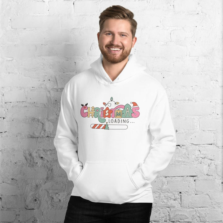 Christmas Loading Graphic Hoodie - White - S - ArtyKoala